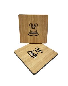 Holz Untersetzer Coaster DIRNDL 2ER SET