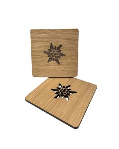 Holz Untersetzer Coaster EDELWEISS  2er Set